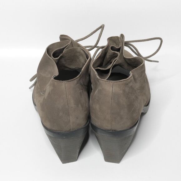 EILEEN FISHER Charlie Tumbled Nubuck Chunky Heel Ankle Booties Boots Capsule 6.5 - Picture 4 of 7